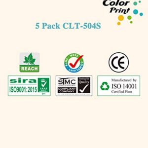 5-Pack ColorPrint Compatible 504S Toner Cartridge Replacement for samsung CLT-504S CLT504S K504S CLT-M504S CLT-C504S CLT-Y504S used for CLP-415NW CLP-475 CLX-4195FW Xpress C1810W C1860FW (2B 1C 1M 1Y)