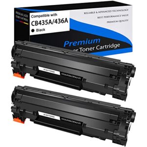 kcmytoner compatible universal toner cartridge replacement for hp 85a ce285a 36a cb436a 35a cb435a for hp laserjet p1505 m1522n m1522nf p1102w m1212nf m1217nfw p1109w p1006, black 2-pack