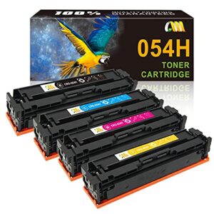 cmcmcm compatible toner cartridge for canon 054 054h crg-054h work for imageclass mf644cdw lbp622cdw mf642cdw mf640c lbp620 printer (black / cyan / yellow / magenta)
