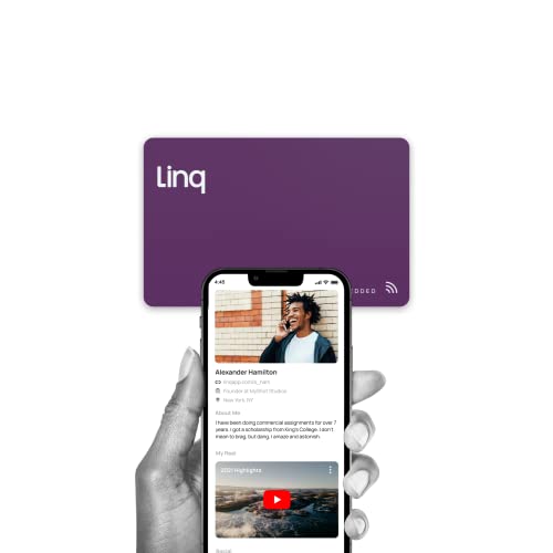 Linq Digital Business Card - Smart NFC Contact and Networking Card (Purple)