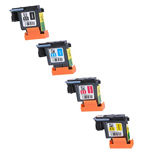 Compatible for HP11 C4810A C4811A C4812A C4813A Printhead for HP Designjet 500 & 500 Plus Series Printer by Getu Office, 4-Pack (BK+C+M+Y)。