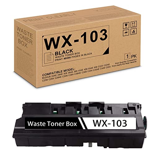 (1 Pack, Black) Compatible WX-103 (A4NNWY1) WX103 Waste Toner Box Replacement for Konica Minolta bizhub 224e 284e 308 364e 368 454e 458 554e 558 C224 C224e Printer, Sold by ARGINK