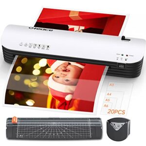 laminator, a3 laminator machine, 13 inch thermal lamination for a3/a4/a5/a6 with 20 laminating sheets, personal laminator for teachers with paper trimmer and corner rounder for home school office