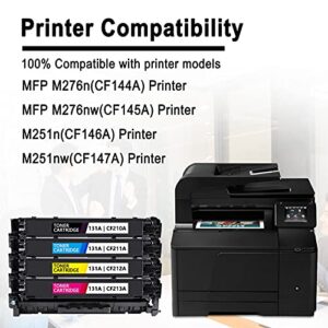 Foss 4 Pack 131A Toner Cartridge Compatible 131A CF210A CF211A CF212A CF213A Replacement for HP Pro MFP M276n M276nw M251n M251nw Printer Ink Cartridge(1BK+1C+1M+1Y).