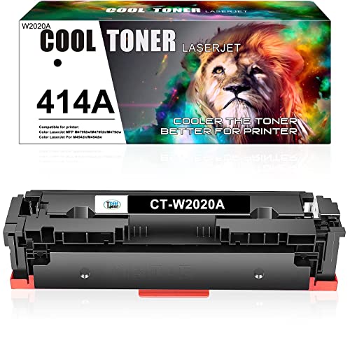 Cool Toner Compatible Toner Cartridge Replacement for HP 414A W2020A 414X W2020X for HP Color Pro MFP M479fdw M454dw M479fdn M454dn M479 M454 Printer Ink Toner (Black, 1-Pack)