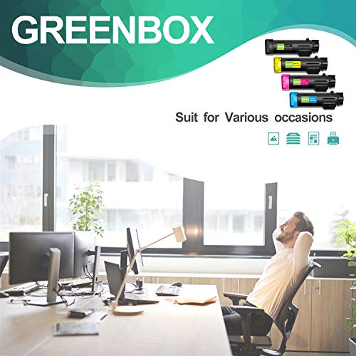 GREENBOX Remanufactured 6510 High-Yield Toner Cartridge Replacement for Xerox 6515 106R03480 106R03477 106R03478 106R03479 for Phaser 6510N 6510DN 6510DNI Printer (1 Black 1 Cyan 1 Magenta 1 Yellow)