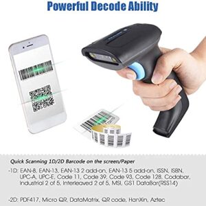 REALINN Wireless 2D QR Barcode Scanner Rechargeable Automatic Hanheld Code Reader Dustproof Waterproof Shockproof Fast and Precide for Mobile Payment, Store, Supermarket, Warehouse