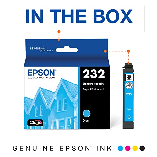 Epson T232 Cyan Ink Cartridge, Standard Capacity