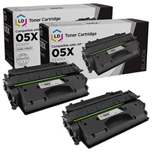 ld products compatible toner cartridge replacements for hp 05x ce505x for use in hp laserjet p2035, p2035n, p2055d, p2055dn & p2055x (black, 2-pack)
