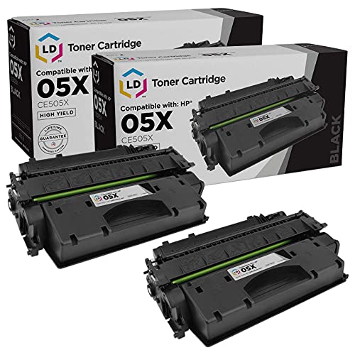 LD Products Compatible Toner Cartridge Replacements for HP 05X CE505X for use in HP Laserjet p2035, P2035n, P2055d, P2055dn & P2055X (Black, 2-Pack)