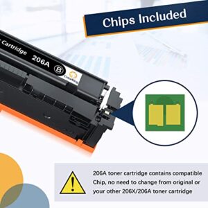 (with Chip) ColorKing Compatible Toner Cartridge Replacement for HP 206A 206X W2110A W2110X for HP Color Pro MFP M283fdw M283cdw M255dw M283 M255 Toner Printer (Black Cyan Yellow Magenta, 4-Pack)