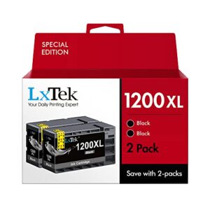 lxtek compatible ink cartridge replacement for canon 1200xl pgi-1200 pgi1200xl to use with maxify mb2720 mb2120 mb2320 mb2020 printer (black, 2 pack-high yield)