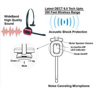 INNOTALK Wireless Headset Compatible with Cisco 6945 7942G 7945G 7962G 7965G 7975G 7821 7841 7861 8811 8841 8845 Phone (Pioneer)