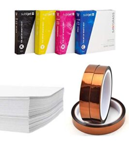 sawgrass sg500 sublimation ink cartridge sublijet uhd with 110 sheets sublimax paper & 3 tapes