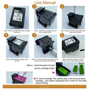 F-ink 6 in 1 Ink Refill Tools Compatible with Hp Inkjet Ink Cartridges 67XL 662XL 664XL 60XL 61XL 62XL 63XL 64XL 65XL 92XL 94XL 901XL 21XL 22XL 27XL 28XL 56XL 57XL 58XL 74XL 75XL 650XL 703XL 704XL