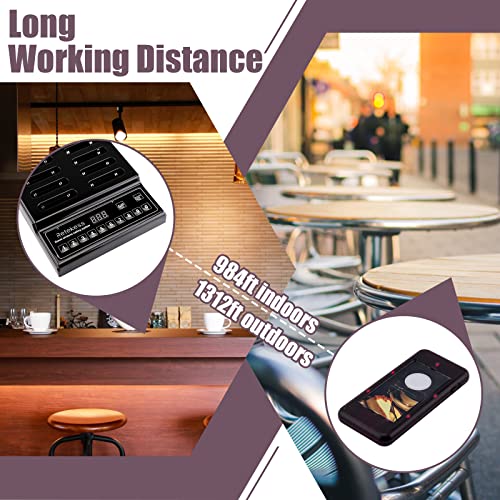 Retekess T112 Pager Systems for Restaurants Wireless Calling System Restaurant Pager System with 30 Pcs Coaster Pagers 999-channel Keypad Call Buttons System and Charging Dock Transmitter(30 Pagers)