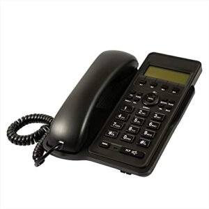 Corded Telephone Landline Telephone, Dual Interface Wired Telephone Big Button Landline Phones with Caller Identification Suitable for Office, Front Desk, Home, Hotel, Corded Landline (Black)