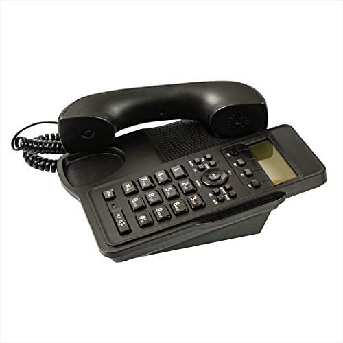 Corded Telephone Landline Telephone, Dual Interface Wired Telephone Big Button Landline Phones with Caller Identification Suitable for Office, Front Desk, Home, Hotel, Corded Landline (Black)