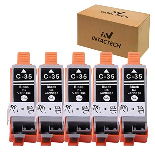 Intactech PGI-35 Black Ink Cartridges Compatible with Canon PGI-35 CLI-36 Ink Use for Canon PIXMA iP110 iP100 mini260 mini320 tr150 Printer 5-Pack