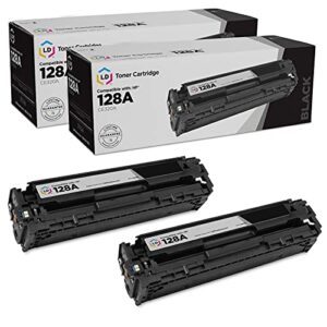 ld products toner cartridge replacement for hp 128a ce320a (black, 2-pack) compatible with color laserjet cm1415fnw, cp1525nw, cp1523n, cp1522n laser jet pro cp1525nw, cm1410fn printers