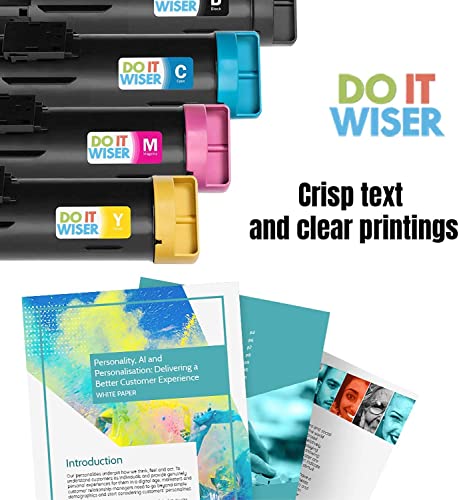 Do it Wiser Compatible Printer Toner Cartridge Replacement for Dell H625cdw H825cdw S2825cdn - High Yield Laser Cartridges 593-BBOW 593-BBOX 593-BBOY 593-BBOZ (2 Blacks 1 Cyan 1 Magenta 1 Yellow)