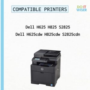 Do it Wiser Compatible Printer Toner Cartridge Replacement for Dell H625cdw H825cdw S2825cdn - High Yield Laser Cartridges 593-BBOW 593-BBOX 593-BBOY 593-BBOZ (2 Blacks 1 Cyan 1 Magenta 1 Yellow)