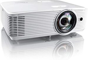 optoma eh412stx short throw 1080p hdr professional projector | super bright 4,000 lumens | business presentations, classrooms, and meeting rooms | 15,000 hour lamp life | speaker built in | portable