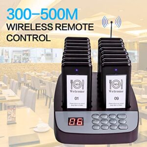 AGJ Restaurant Pager System 16 Pagers Beeper Buzzer System Guest Customer Queue Pagers for Food Truck Church Nursery Clinic Coffee Shop with Buzzer Vibration Flash