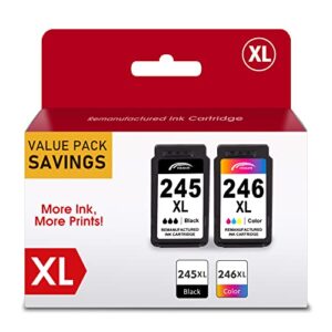 245xl 246xl combo pack remanufactured ink cartridge replacement for canon pg-245xl cl-246xl pg-243 cl-244 245 246 for canon pixma mx492 mx490 mg2920 mg2922 mg2420 ip2820 printer (1 black 1 tri-color)