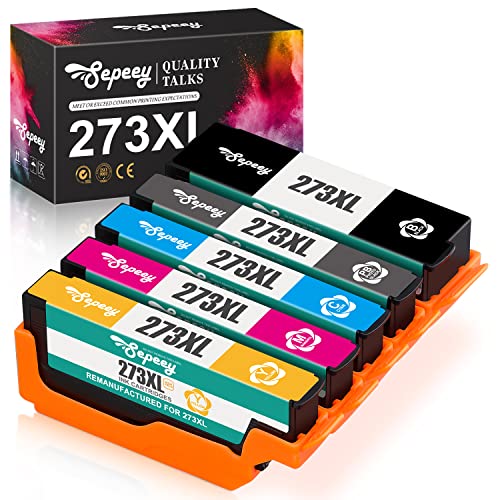 Sepeey T273XL Remanufactured Ink Cartridge Replacement for Epson 273XL 273 XL to use with Expression XP-620 XP-820 XP-800 XP-610 XP-810 XP-520 Printer (Black, Cyan, Magenta, Yellow, Photo Black)