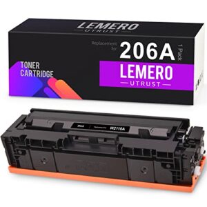 lemeroutrust compatible toner cartridges replacement for hp 206a w2110a use with hp color laserjet pro m255dw mfp m283fdw m283cdw m282nw (black, 1-pack)
