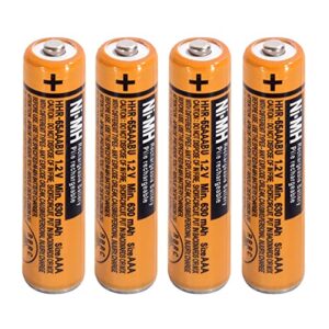pingju ni-mh aaa rechargeable battery 1.2v 630mah 4-pack aaa batteries for panasonic cordless phones, remote controls, electronics