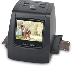 kedok film & slide scanner with 22mp converts 35mm/126/135/110/super 8 films, slides & negatives into digital images, 2.4″ lcd screen, built-in 128mb memory– easy load film adapters