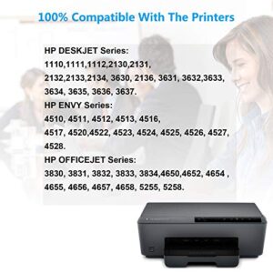 KCMYTONER High Yield Remanufactured 63XL 63 XL 63BXL Black Ink Cartridge Compatible for HP OfficeJet 5255 5258 4650 Envy 4520 4516 Deskjet 2130 Printer, Show Ink Level with The Latest chip - 1 Pack