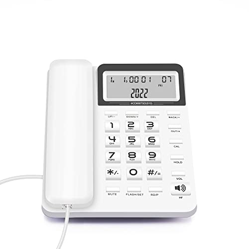 Corded Landline Phones for Home/Hotel/Office/Elderly, with Call Forwarding System, Tilt Display& Hands-Free, and Adjustable Volume