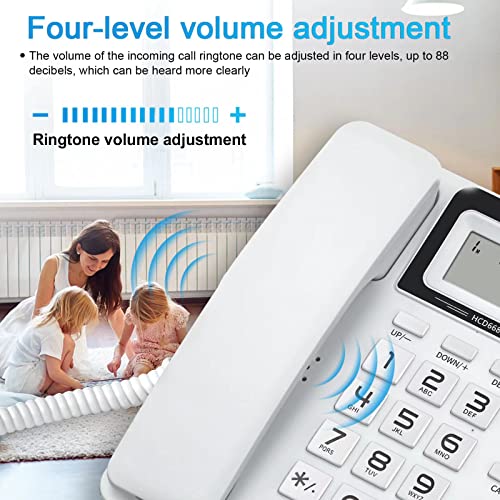 Corded Landline Phones for Home/Hotel/Office/Elderly, with Call Forwarding System, Tilt Display& Hands-Free, and Adjustable Volume