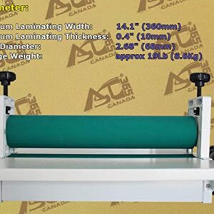 INTBUYING 14Inch Cold Manual Laminator All Metal Frame 360MM Manual Cold Roll Laminator Mount Laminating Machine