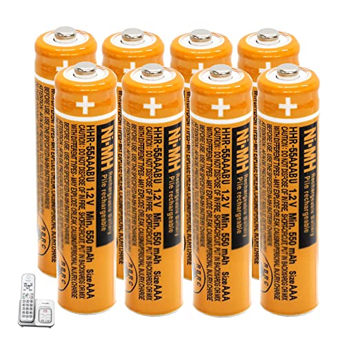 CIEEDE HHR-55AAABU NI-MH AAA Rechargeable Battery for Panasonic 1.2V 550mah 8Pack NiMH AAA Batteries for Panasonic Cordless Phones, Electronics, Remote Controls