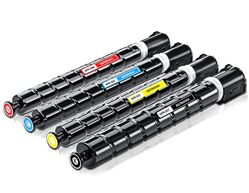 Ledes Toner Cartridge for Canon GPR-53 GPR 53 for ImageRunner Advance Advance iR-ADV C3325 C3330 C3525 C3530 C3025 High Yield (36000 Pages, 4 Packs, BK, C, M, Y)