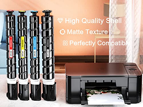 Ledes Toner Cartridge for Canon GPR-53 GPR 53 for ImageRunner Advance Advance iR-ADV C3325 C3330 C3525 C3530 C3025 High Yield (36000 Pages, 4 Packs, BK, C, M, Y)