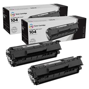 ld products compatible toner cartridge replacements for canon 104 0263b001aa (black, 2-pack) for use in faxphone printers l120, l90