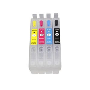 812 812xl t812 t812xl sublimation ink cartridges, empty refillable ink cartridges without chip compatible with wf-7840 wf-7820 wf-7310 ec-c7000 printer