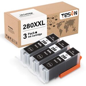 tesen compatible ink cartridge replacement for canon 280xxl pgi-280xxl pgi 280 xxl black ink cartridge use with pixma tr7520 tr8520 ts6120 ts6220 ts8120 ts8220 ts9120 ts9520 ts9521c printer, 3 pack