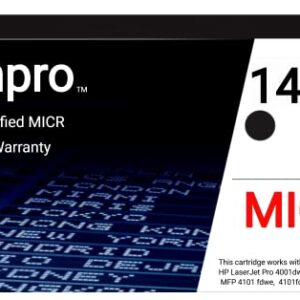 Ampro New OEM Modified HP 148A MICR Toner Cartridge, HP W1480A MICR Toner Cartridge for Check Printing with HP Laserjet Pro 4001dwe, 4001dw, Laserjet Pro MFP 4101 fdwe, 4101fdw. (Prints 3000 Pages)