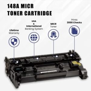 Ampro New OEM Modified HP 148A MICR Toner Cartridge, HP W1480A MICR Toner Cartridge for Check Printing with HP Laserjet Pro 4001dwe, 4001dw, Laserjet Pro MFP 4101 fdwe, 4101fdw. (Prints 3000 Pages)