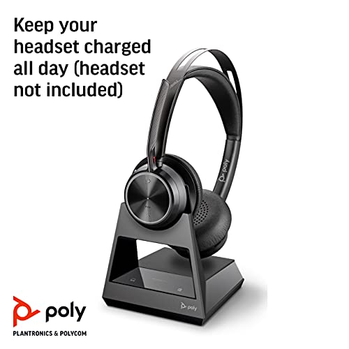 Poly - Voyager Office Base (Plantronics) - Compatible with Voyager Focus 2 and Voyager 4300 UC Series Headsets (Sold Separately) - Connect to PC/Mac, Deskphone, & Cell Phone