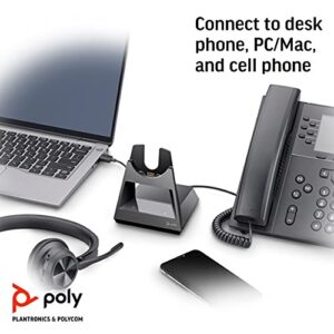 Poly - Voyager Office Base (Plantronics) - Compatible with Voyager Focus 2 and Voyager 4300 UC Series Headsets (Sold Separately) - Connect to PC/Mac, Deskphone, & Cell Phone