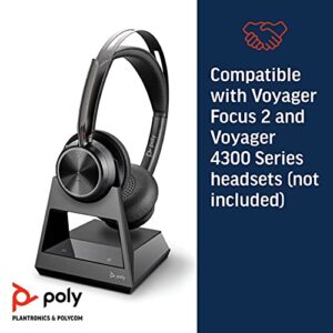 Poly - Voyager Office Base (Plantronics) - Compatible with Voyager Focus 2 and Voyager 4300 UC Series Headsets (Sold Separately) - Connect to PC/Mac, Deskphone, & Cell Phone