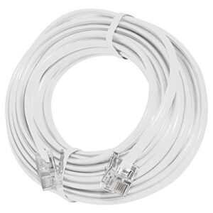 true decor 15′ feet telephone extension cord cable line wire, white rj-11