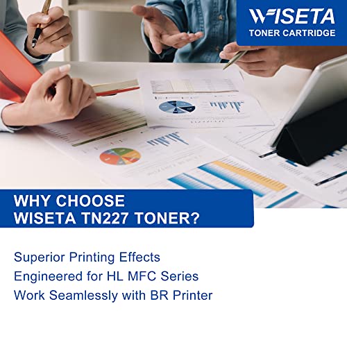 WISETA TN227 TN 227BK Compatible Toner Cartridge Replacement for Brother TN227 TN227BK TN-227 TN223BK TN223 Compatible with MFC-L3770CDW MFC-L3750CDW HL-L3290CDW HL-L3210CW HL-L3230CDW, 2 Black